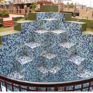 20×20 mm Blue Dark Light Glass Mosaic Fountain Tile