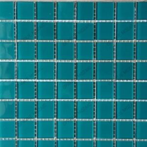 25X25 mm Aqua Green Crystal Glass Mosaic Swimming Pool Tile