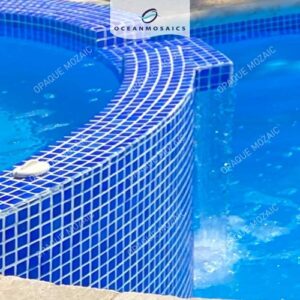 25X25 mm Dark Blue Crystal Glass Water Body Tile