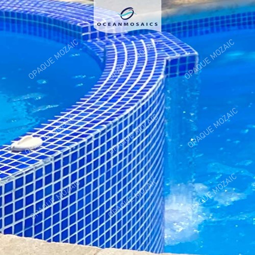 25X25 mm Dark Blue Crystal Glass Water Body Tile
