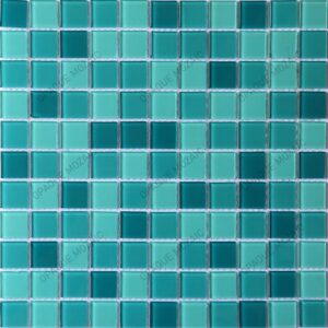 25×25 mm Multi Color Aqua Green  Small Crystal Glass Tile for Swimming Pool