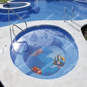 3D Fish Glass Mosaic Swimming Pool Mural Tile