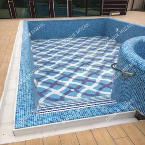 3D Repeat Pattern Glass Mosaic Glass Mosaic Swimming Pool Mural Tile