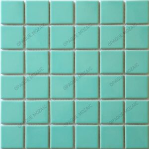 48X48 mm Non Crackle Glossy Sea Green Porcelain Mosaic Swimming Pool Tile