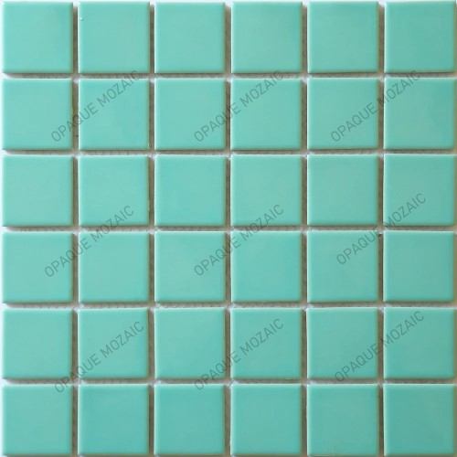 48X48 mm Non Crackle Glossy Sea Green Porcelain Mosaic Swimming Pool Tile
