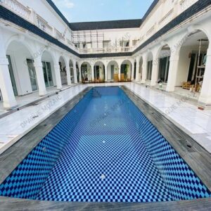 48×48 mm Light Dark Blue Repeat Pattern Swimming Pool Porcelain Tile