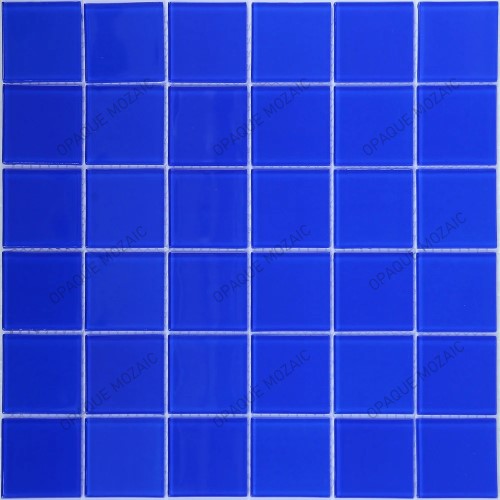 48x48 mm Medium Blue Crystal Glass Mosaic Swimming Pool TIle